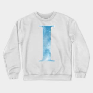 Clouds Blue Sky Initial Letter I Crewneck Sweatshirt